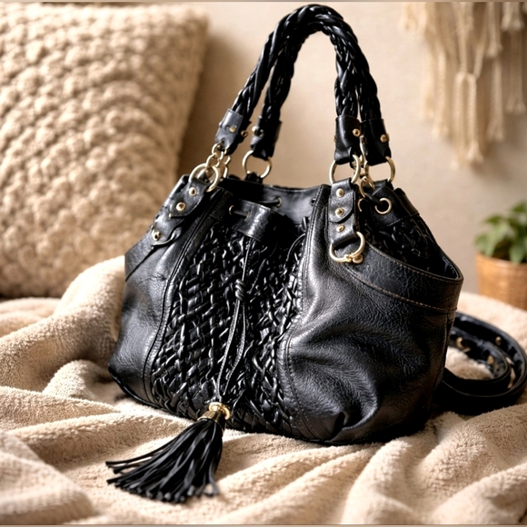 Zac Posen Handbags - Zac Posen Beatrice Woven Leather Pumpkin Bag With COA